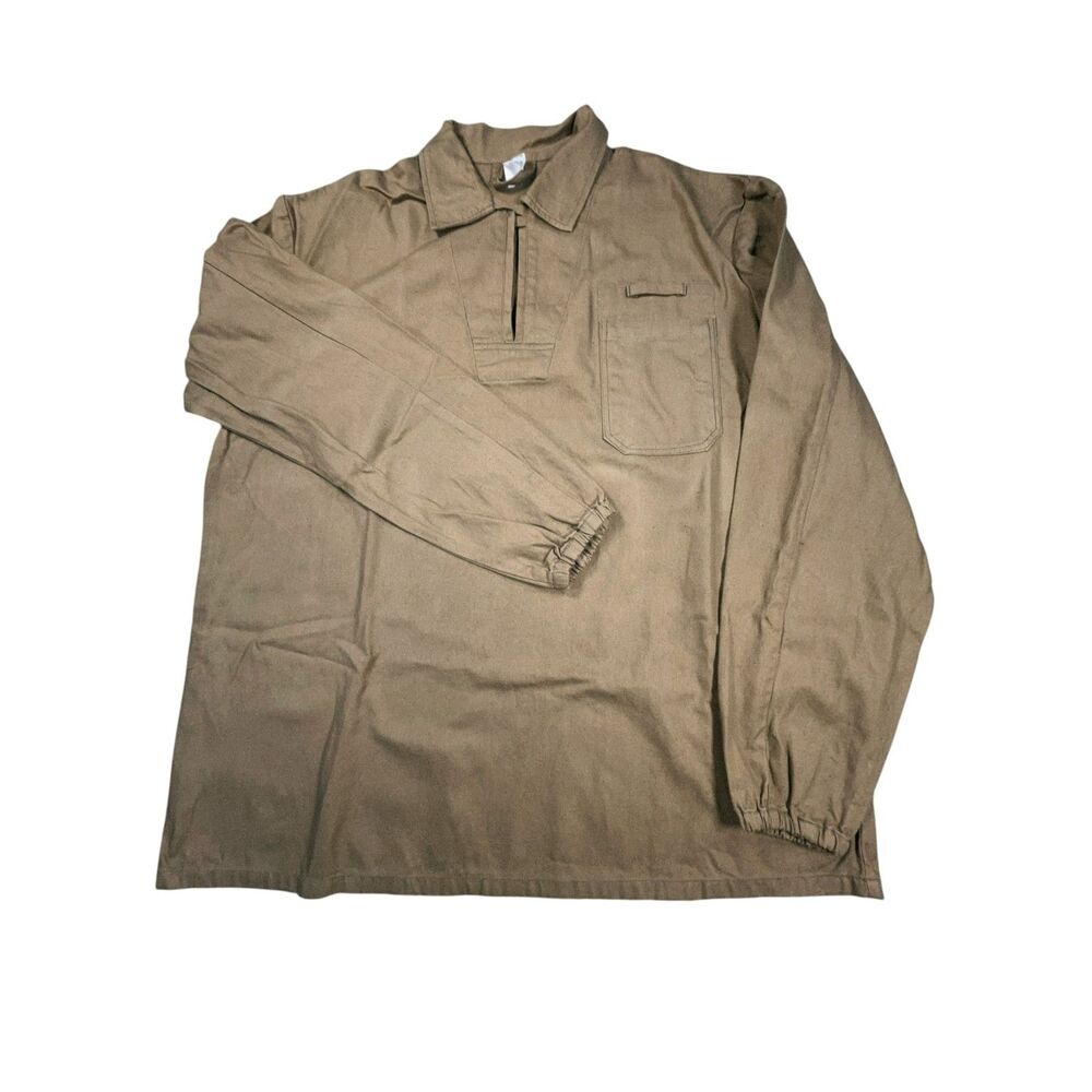 Vintage Czech Army Naval Work Shirt 1996 GAL SRO Khaki Military Smock Approx XL